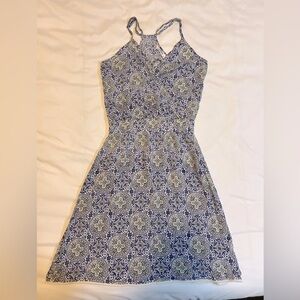 Blue and White Patterned Beach Dress